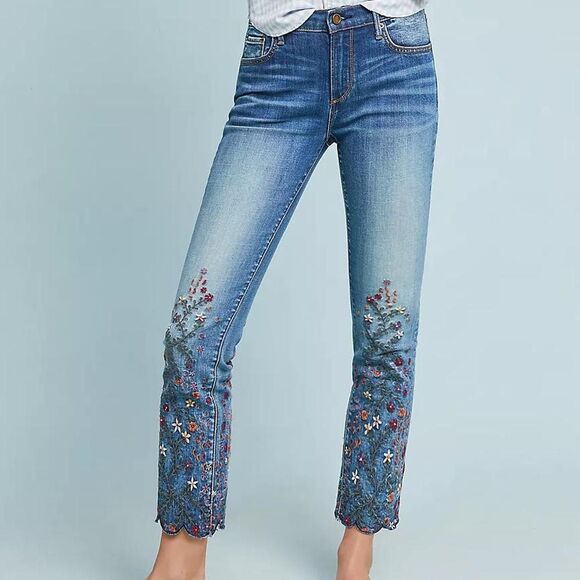 Anthropologie Driftwood Boho Embroidered Candace Jeans - Picture 8 of 8